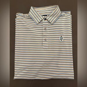 FootJoy Men’s Medium Polo Blue, Tan, White and Black